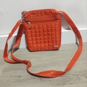 Lug Quilted Orange Crossbody Purse
